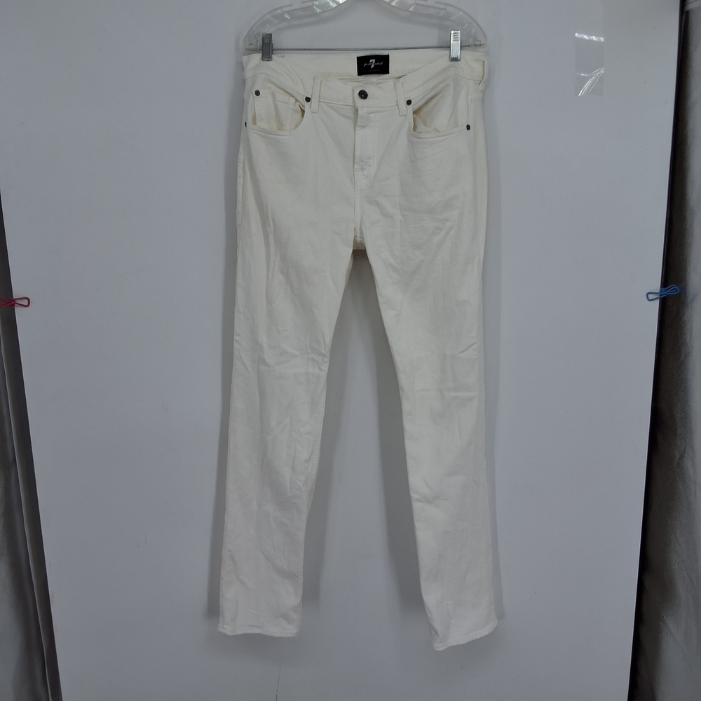 7 For All Mankind 34 Slimmy White Denim Pants